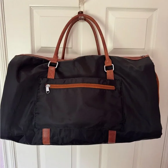 Brand New Black and Brown Weekender Bag - Picture 2 of 13